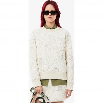 Gray Lacoste Reversible Sweatshirt for Women, Size XS, Oversized & Embroidered
