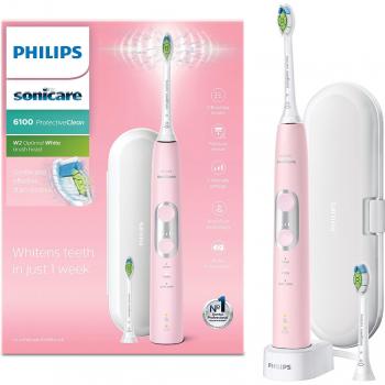 Philips Sonicare ProtectiveClean 6100 Electric Toothbrush with Travel Case, 3 x Cleaning Modes, 3 Intensities & Additional Toothbrush Head