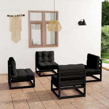 Kiefer Massivholz Garten-Lounge-Set 4-teilig mit Kissen