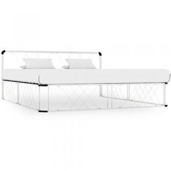 Vidaxl Bed Frame 200x200 cm White Metal