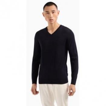 Herren Sweatshirt ARMANI EXCHANGE, Strickpullover, Größe XL, blau