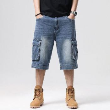 Pantalones cortos de denim para hombre talla grande 46, 2022