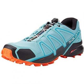 Salomon Women's Speedcross 4 Trail Running Shoes, Turquoise/Black/Exotic Orange, 7 UK
