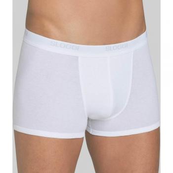 Boxer SLOGGI men Basic Short 2P, Herren, Gr. 5, weiß, Single Jersey, Obermaterial: 94% Baumwolle, 6% Elasthan, Unterhosen, perfekter Sitz