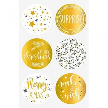 Autocollants festifs ronds Joyeux Noël