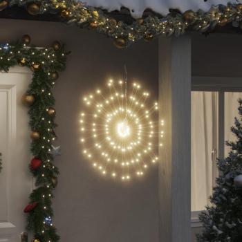 VidaXL: Christmas Decoration with Starburst-shaped Lights, 140 LEDs, 8 pieces, 17 cm, Warm White