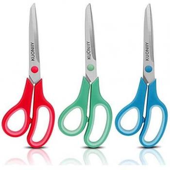 VelvetGrip 8” Sharp Scissors – 3-Pack Set