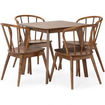 Set de mesa y sillas Brisa 80x80 cm color nogal