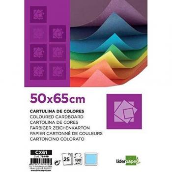 Cartulina Azul 50 x 65 cm 180 g/m² Paquete de 25