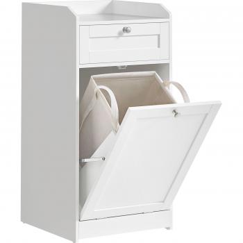 Meuble de Rangement de Salle de Bain Haut Blanc Nuage