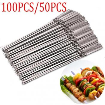 Bâtons d'Aiguille de Barbecue Réutilisables, 100 pièces/50 pièces
