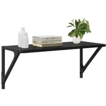 Black Oak 2‑Piece Wall Shelf Kit – 60 x 25 x 25.5 cm, Engineered Wood