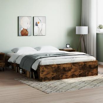 VidaXL King Size Bed Frame 150x200 cm Smoked Oak