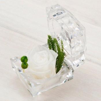 Boda Floral: Caja de Anillos Rosa