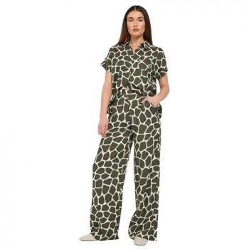 Tall Giraffe Patterned Wide‑Leg Bottoms – Size 10L