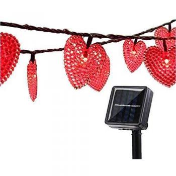 KINGCOO 20ft 30 LED Love Heart Solar String Lights