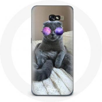 Coque Galaxy A3 2016 – Chat stylé lunettes violet
