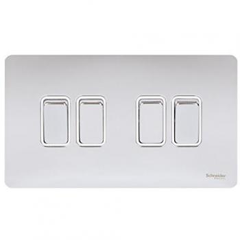 Schneider 4G 2W Switched Insert in Polished Chrome