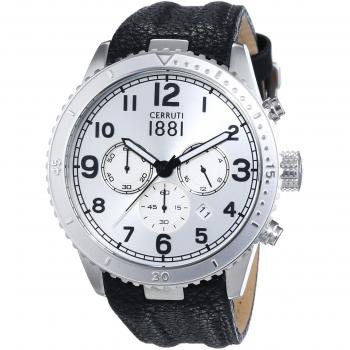 Herrenuhr Cerruti 1881 Volterra – Schwarzes Leder, Quarz, analog