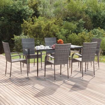 Juego de Muebles de Jardín 7 Piezas Ratán Gris