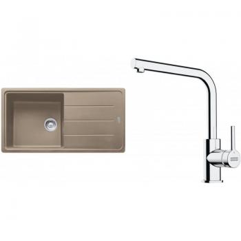 Colonne de Lavage Franke G264KA – Évier BFG 611 Fragranit & Robinet FS 3230.031, Cachemire/Chrome 114‑0700.739