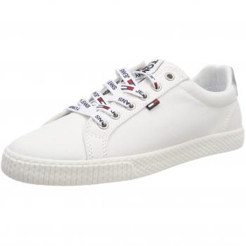 Tommy Jeans Hilfiger Denim Baskets Femme, Blanc, 36 EU