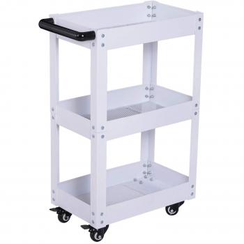 HomCom Mobile Kitchen Storage Solution in White