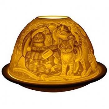 Christmastime Cat-Themed Candle Dome Stand