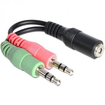 DeLOCK 65459 0.012 m Dual‑Pin 3.5 mm Audio Cable – Black