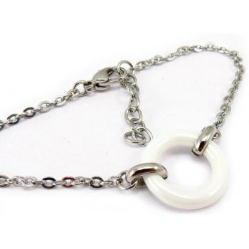Altesse K4772 – Bracciale “Chorégraphie” acciaio + ceramica bianco