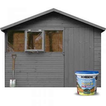 Ronseal 9L Fence Life Plus Garden Shed & Fence Paint UV Protection (Willow Green)