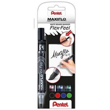 Pentel Maxiflo Flex-Feel Marqueur pour tableau blanc, ensemble de 4