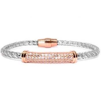 Pulsera de Plata con adorno de circonitas y broches magnéticos