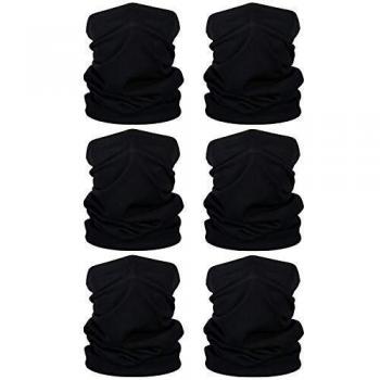 TOLOVIC Tour de Cou Cache Cou Multifonction Bandanas Couvre-Chef élastique Tube Écharpe Foulard Tube pour Yoga Course à Pied Randonnée Cyclisme Moto (4 pièces)