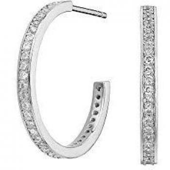 Pendientes Aro de Circonitas en Plata SEA-101-011-UU