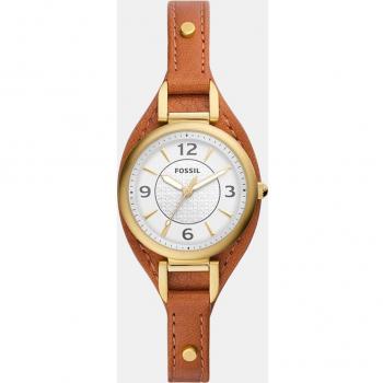 Fossil Carlie Tan Leather Cuff Watch