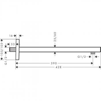 Hansgrohe Brausearm Square 389 mm
