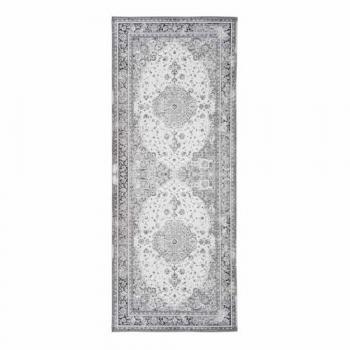 Alfombra Rectangular Havana, Poliestireno Chenilla, Gris/Blanco/Negro, 200x80x1 cm