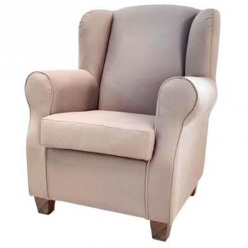 TOSCOHOME Poltrona rivestita in tessuto colore nature moxart 2 e struttura in legno