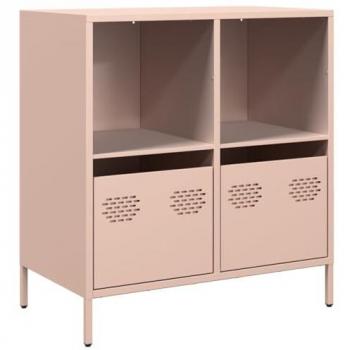 Aparador Contemporâneo 68x39x73,5 cm Rosa Aço Laminado