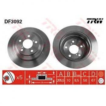 X TRW Disco freno DF3092 hinten