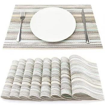 SueH Design 8-Set Table Vinyl Pack, Durable & Heat‑Resistant, Teal – Designed for Kitchen Napkins 45 × 30 cm