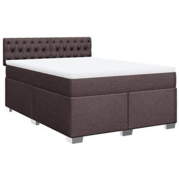 Boxspring postel s matrací tmavě hnědá 160x200 cm textil