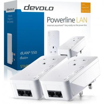 Devolo Dlan 550 Duo+ Powerline Starter Kit free P&P