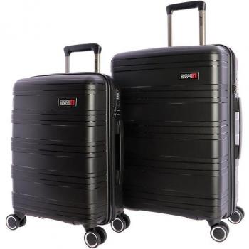 Coronel Tapiocca Travel Set 33L Nero: Valigie con Ruote 360° e Serratura Integrazione