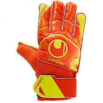 UHLSPORT Torwart-Handschuhe Impulse Starter Soft in Orange & Fluoreszierendem Gelb, Unisex Adult, 6