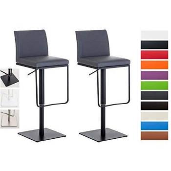 Lot de 2 Chaises Hautes Panama Similicuir Noir