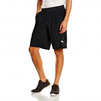 PUMA Herren Black‑White Asphalt Knit Training Shorts – Größe S