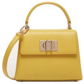 Furla Yellow Leather Mini Top Handle Handbag