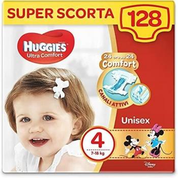 Huggies Pannolini Ultra Comfort 7-18 Kg Confezione da 128